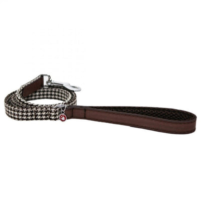 Wag N Walk Designer Lead Houndstooth Brown 3/4" X40"