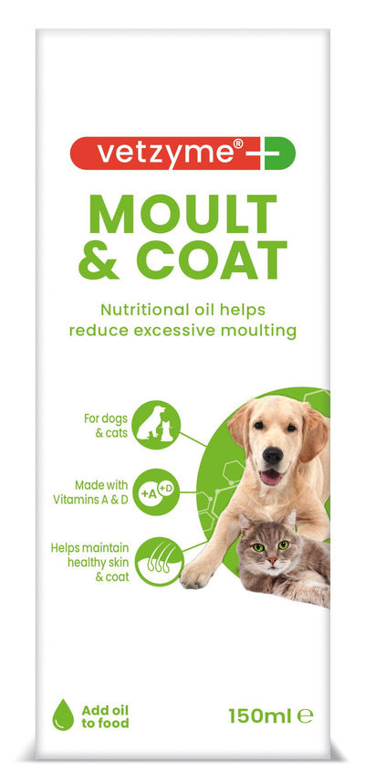 Vetzyme Dog & Cat Moult And Coat Nutritional Oil 150ml