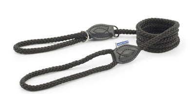 Heritage Rope Slip & Control Lead Combi Black 12mm X1m