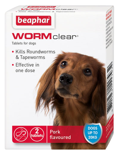 Beaphar Wormclear Dog Upto 20kg 2 Tablets