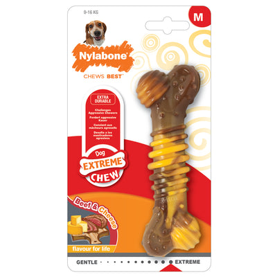 Nylabone Extreme Chew Textured Bone Beef & Cheese Medium