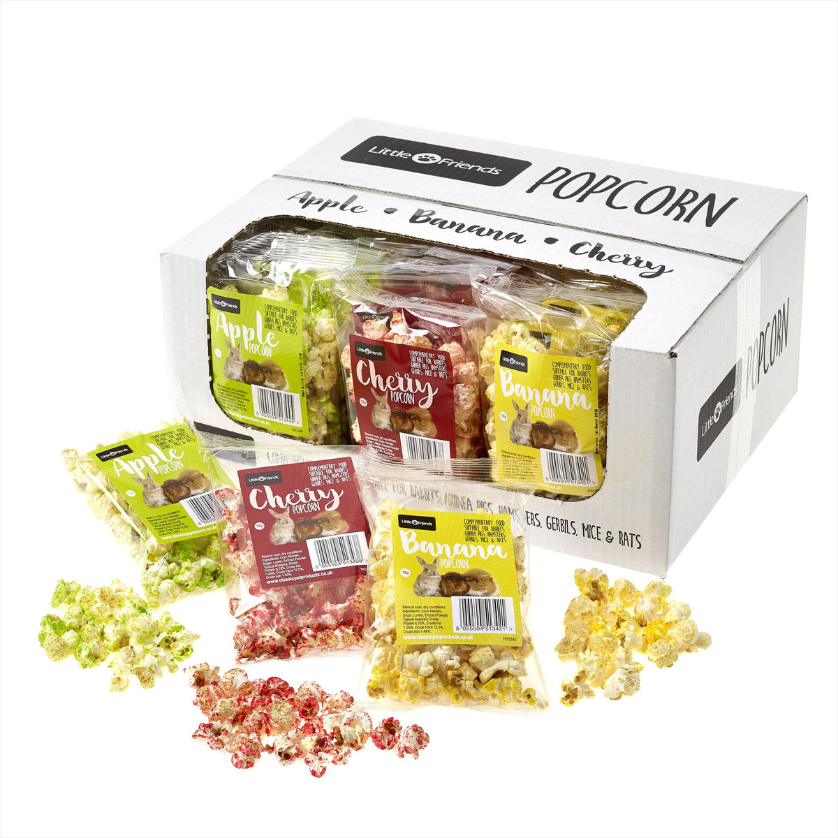 Popcorn Sml Animal Treat Assorted Flavours 18g – Vital Pet Group