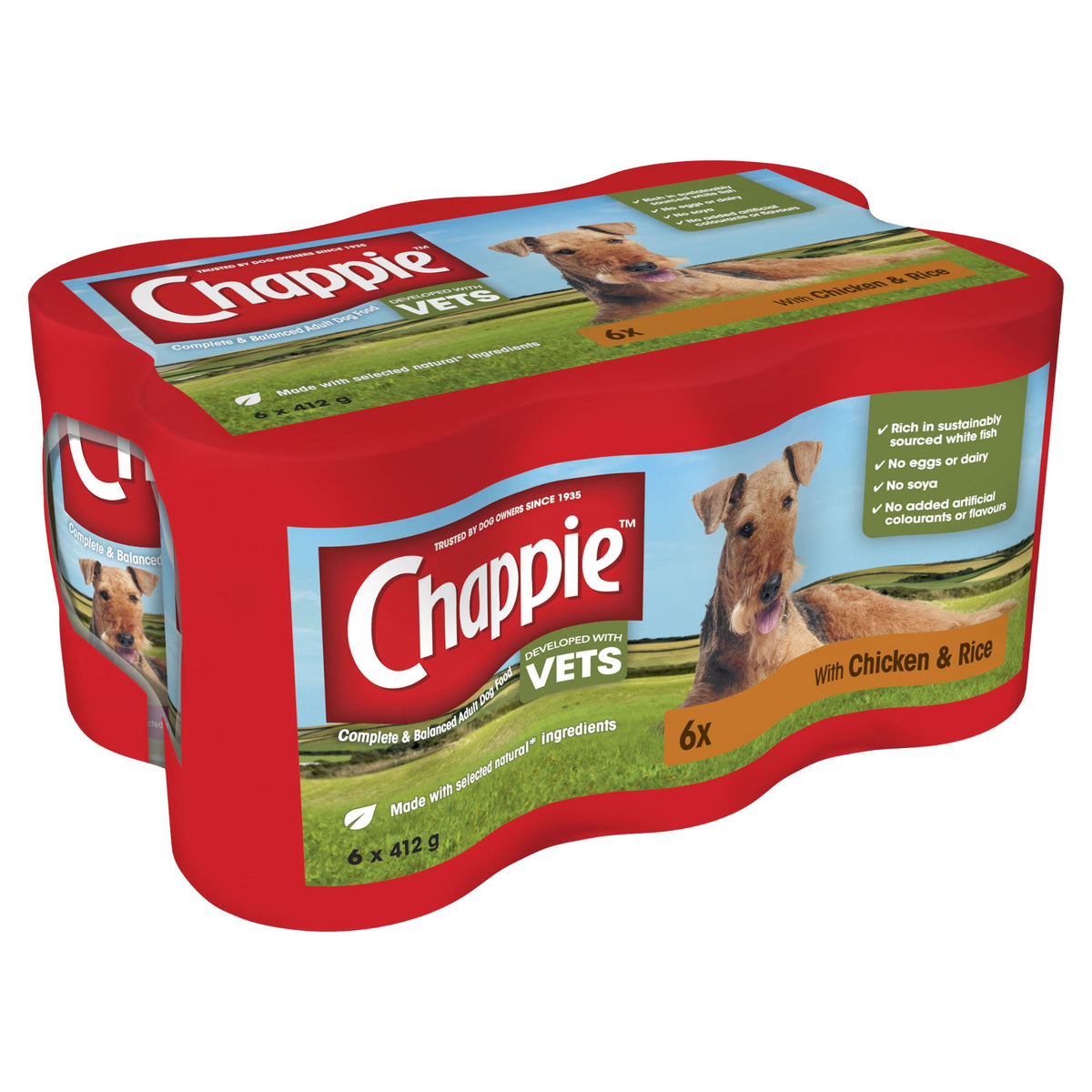 Chappie Adult Wet Dog Food Tins Chicken & Rice in Loaf 6 x 412g – Vital ...