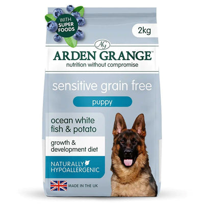 Arden Grange Sensitive Pup/jnr Ocean White Fish & Pot 2kg