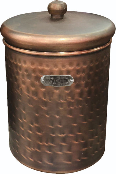 Hound Hammered Antique Copper Finish Pet Treat Can Xlge
