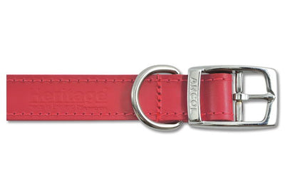 Heritage Leather Collar Red 19mm X35-43cm Sz 4
