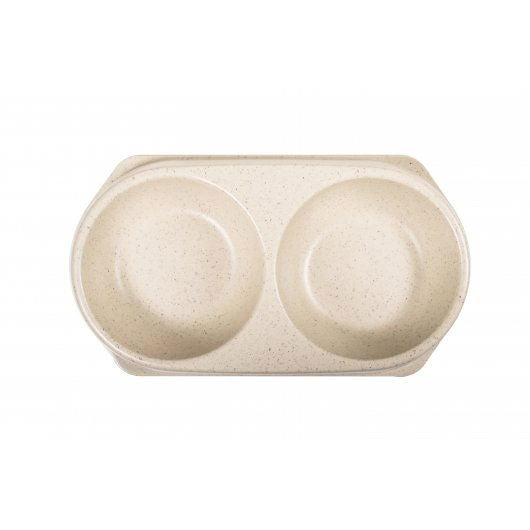 Bamboo Double Bowl Natural 2x450ml