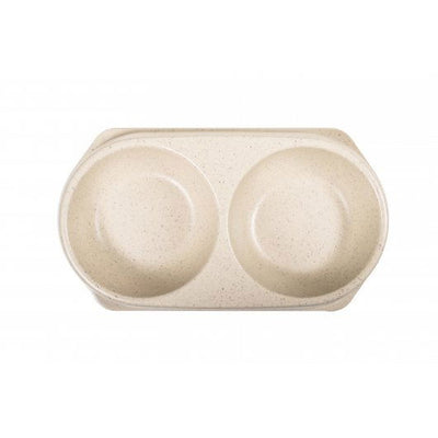 Bamboo Double Bowl Natural 2x450ml