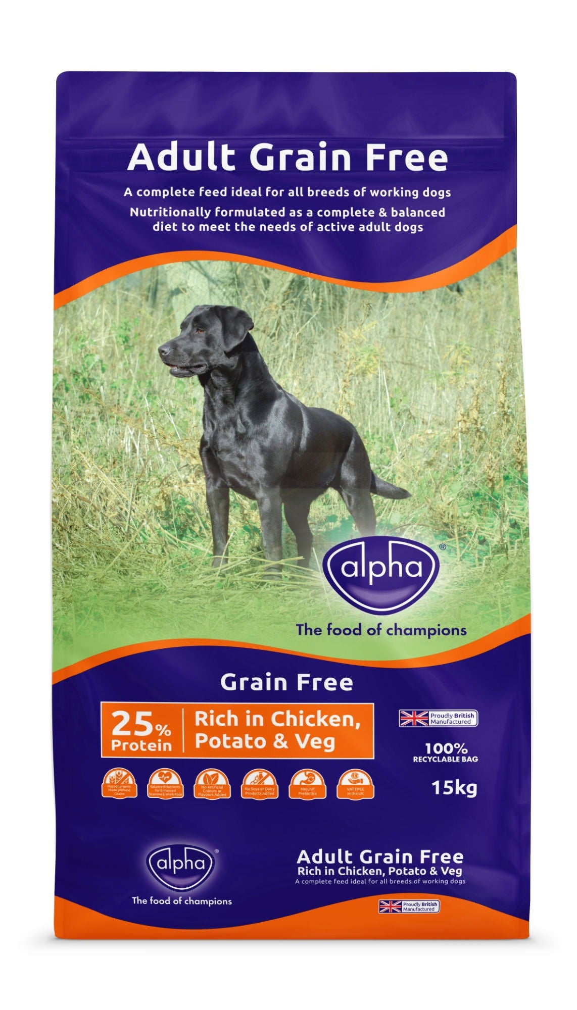 Alpha Grain Free Rich In Chicken Potato & Veg 15kg – Vital Pet Group
