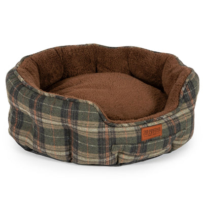 Heritage Oval Bed Green Check Nest 3
