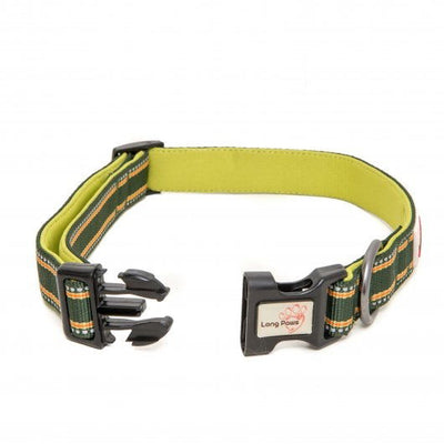 Long Paws Comfort Collection Collar Green 20mm X34-52cm