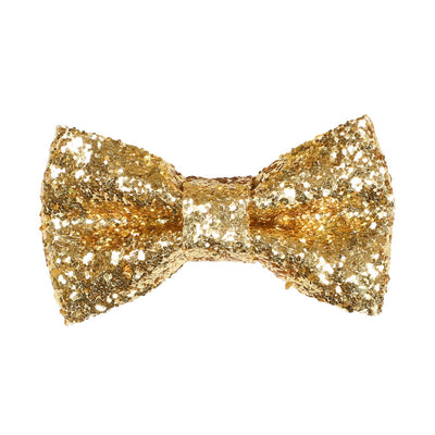 Pet Brands Festive Gold Sequin Bow Tie