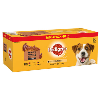 PEDIGREE Adult Wet Dog Food Pouch Farmers Selection in Gravy 40 x 100g