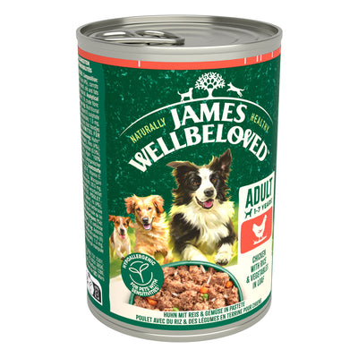 James Wellbeloved Adult Wet Dog Food Chicken & Rice in Loaf 400 g Tin