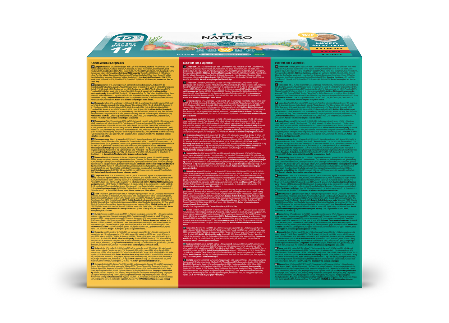 Naturo Adult Variety Pack With Rice Tray 12x400g