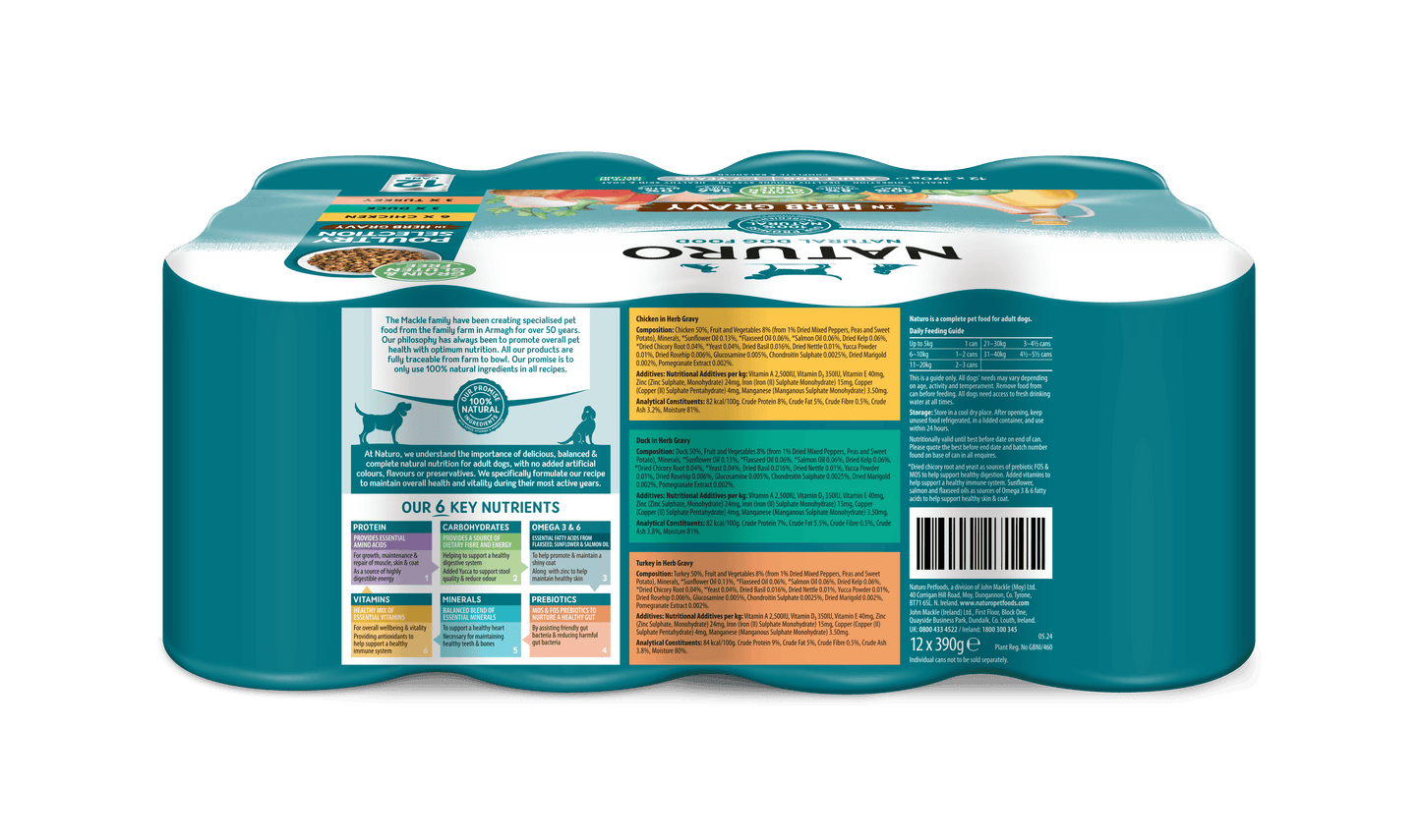 Naturo Adult Variety Pack Grain Free Can 12x390g