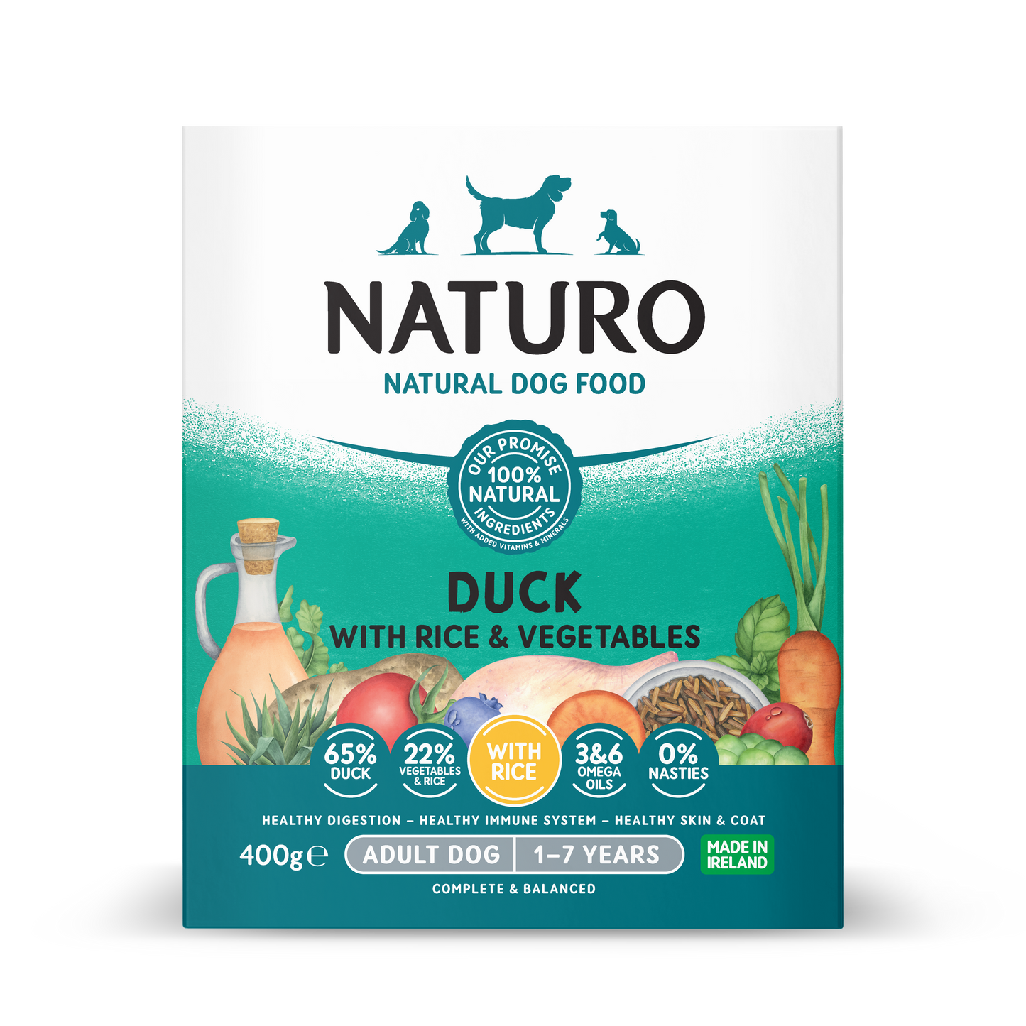 Naturo Adult Duck & Rice With Veg Tray 400g