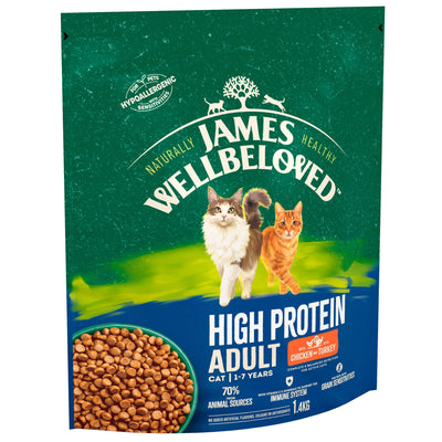 James Wellbeloved High Protein Grain Free Adult Dry Cat Food Chicken & Turkey 1.4kg