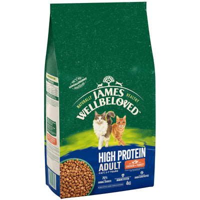 James Wellbeloved High Protein Grain Free Adult Dry Cat Food Chicken & Turkey 4kg