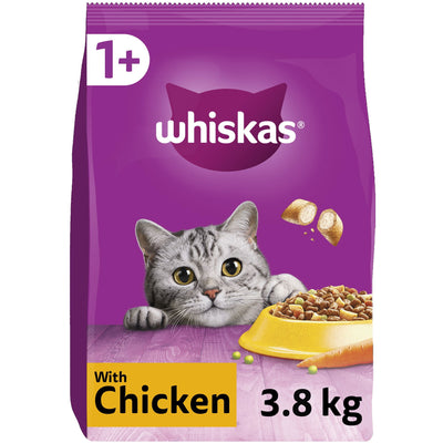 WHISKAS 1+ Chicken Adult Dry Cat Food 3.8kg