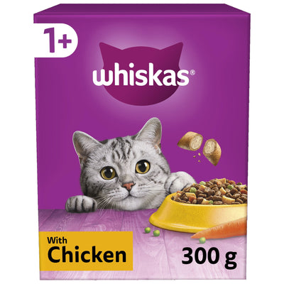 WHISKAS 1+ Chicken Adult Dry Cat Food 300g