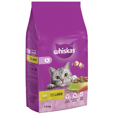 WHISKAS 1+ Lamb Adult Dry Cat Food 1.9kg