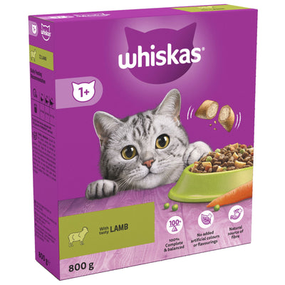 WHISKAS 1+ Lamb Adult Dry Cat Food 800g