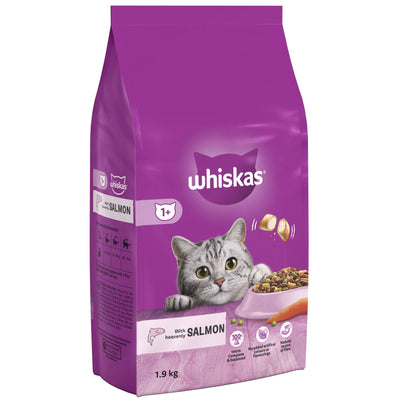 WHISKAS 1+ Salmon Adult Dry Cat Food 1.9kg