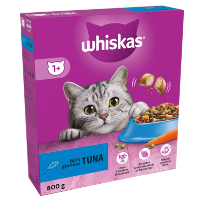 WHISKAS 1+ Tuna Adult Dry Cat Food 800g