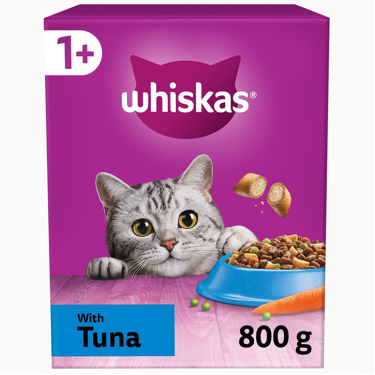 WHISKAS 1+ Tuna Adult Dry Cat Food 800g
