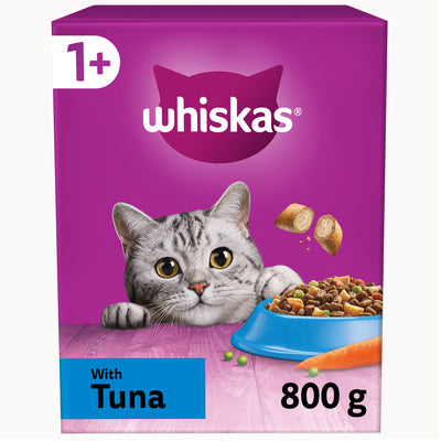 WHISKAS 1+ Tuna Adult Dry Cat Food 800g