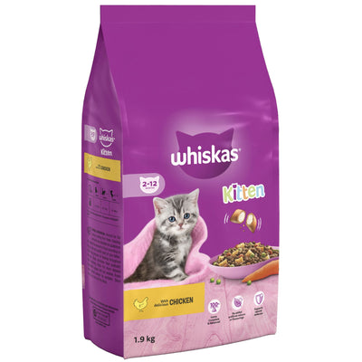 WHISKAS Kitten Chicken Dry Cat Food 1.9kg