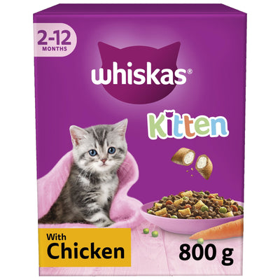 WHISKAS Kitten Chicken Dry Cat Food 800g