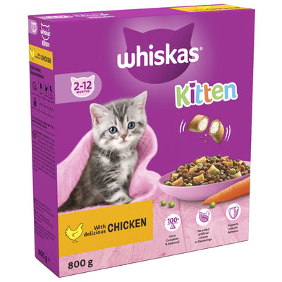 WHISKAS Kitten Chicken Dry Cat Food 800g