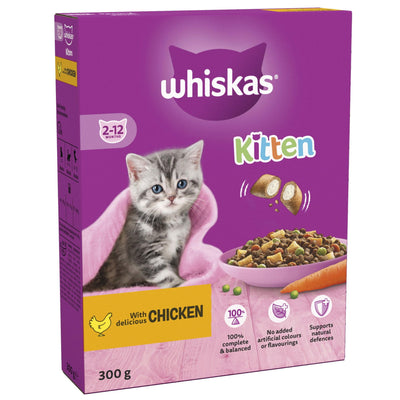 WHISKAS Kitten Chicken Dry Cat Food 300g