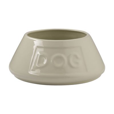 Cream Non Tip Lettered Dog Bowl 21Cm M/O