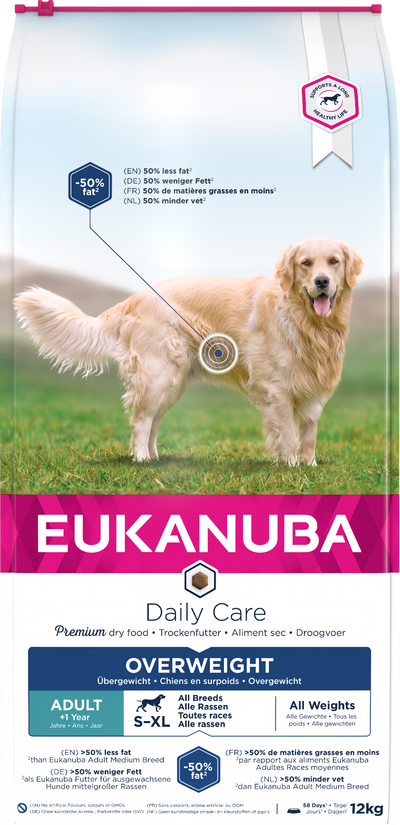 Eukanuba Daily Care Adult Overweight Dry Dog Food - Chicken 12.5kg