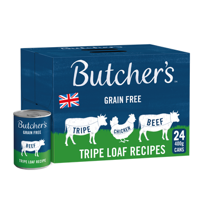 Butcher's Tripe Loaf Recipes Dog Food Tins - 24 x 400g