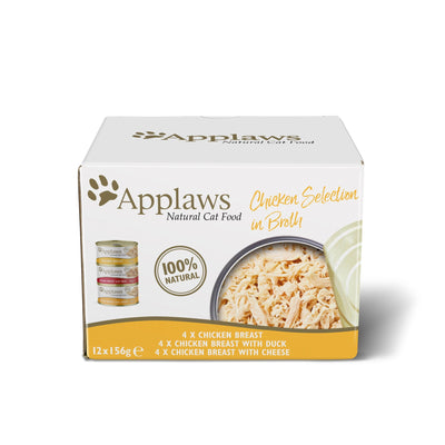 Apls Adult Wet Cat Food Chickn Selection in Broth 12x156g