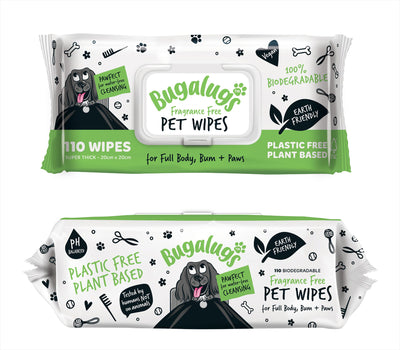 Bugalugs Bio Pet Wipes (110 Large) Fragrance Free