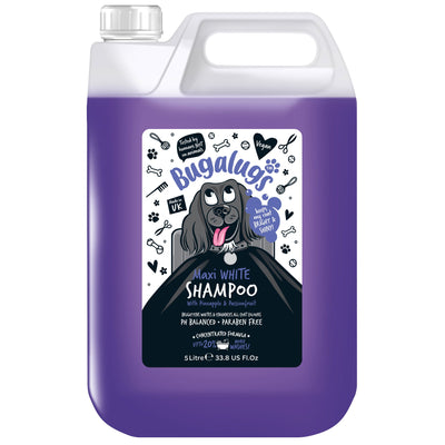 Bugalugs Maxi White Whitening Dog Shampoo  5 Litre