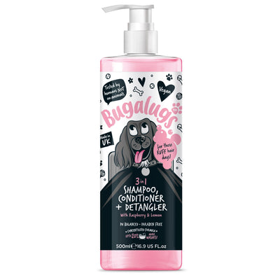 Bugalugs 3 in 1 Dog Shampoo Conditioner & Detangler 500ml