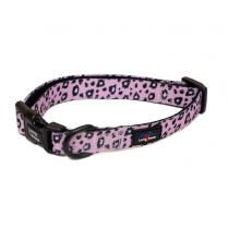 Long Paws - Funk the Dog Collar-Pink Leopard Med