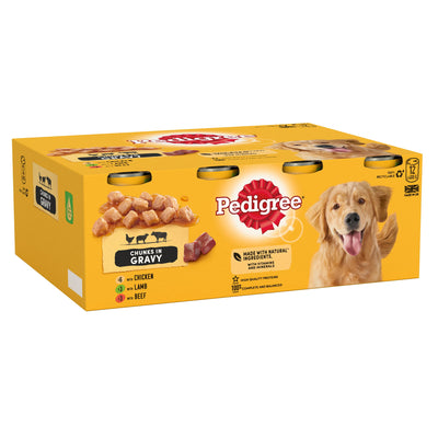 PEDIGREE Adult Wet Dog Food Tins Mixed in Gravy 12 x 400g