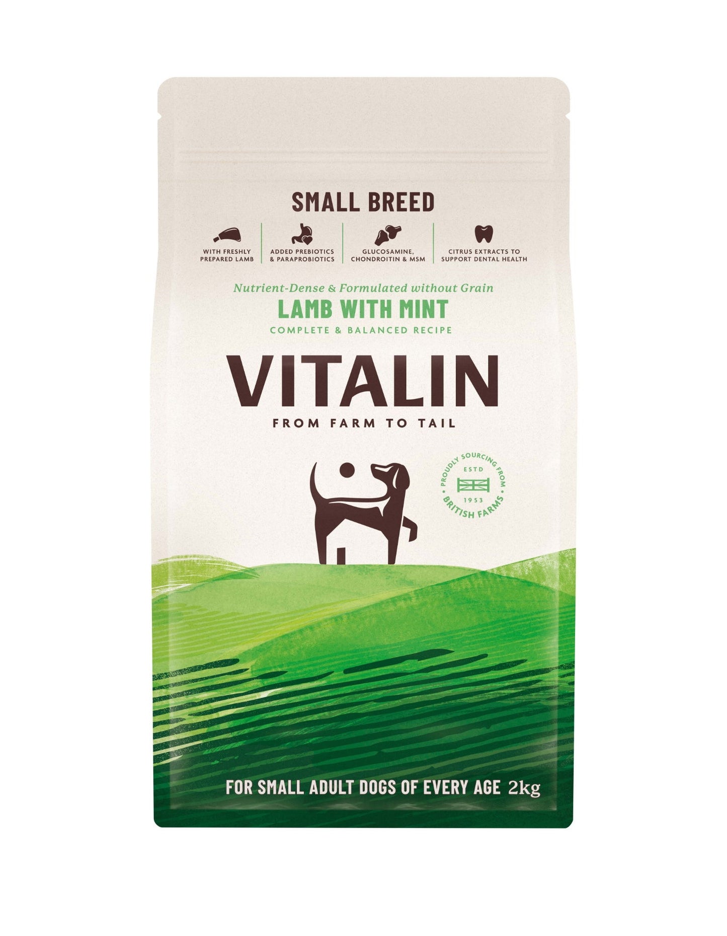 Vitalin Small Breed Adult Lamb and Mint 2KG