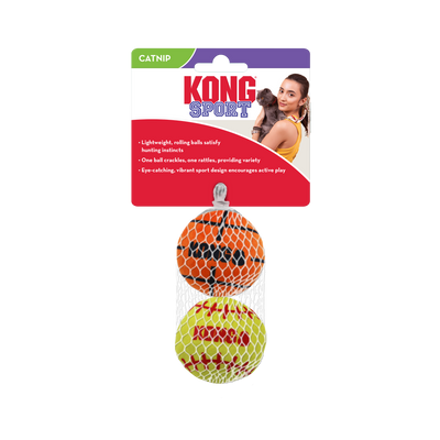 KONG Cat Sport Balls 2-Pk Assorted
