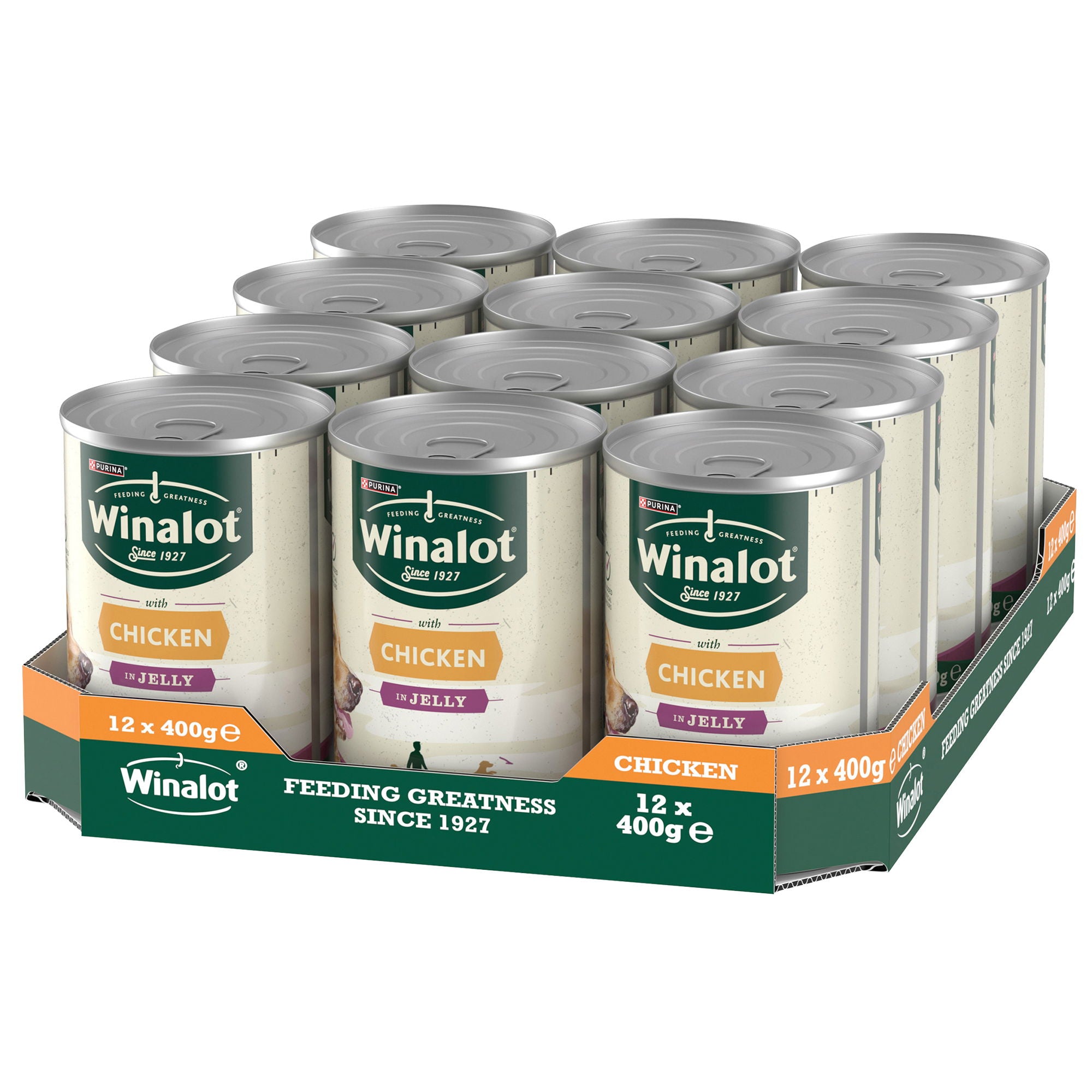 Winalot Adt Wet Dog Food Can with Chicken in Jelly 12x400g
