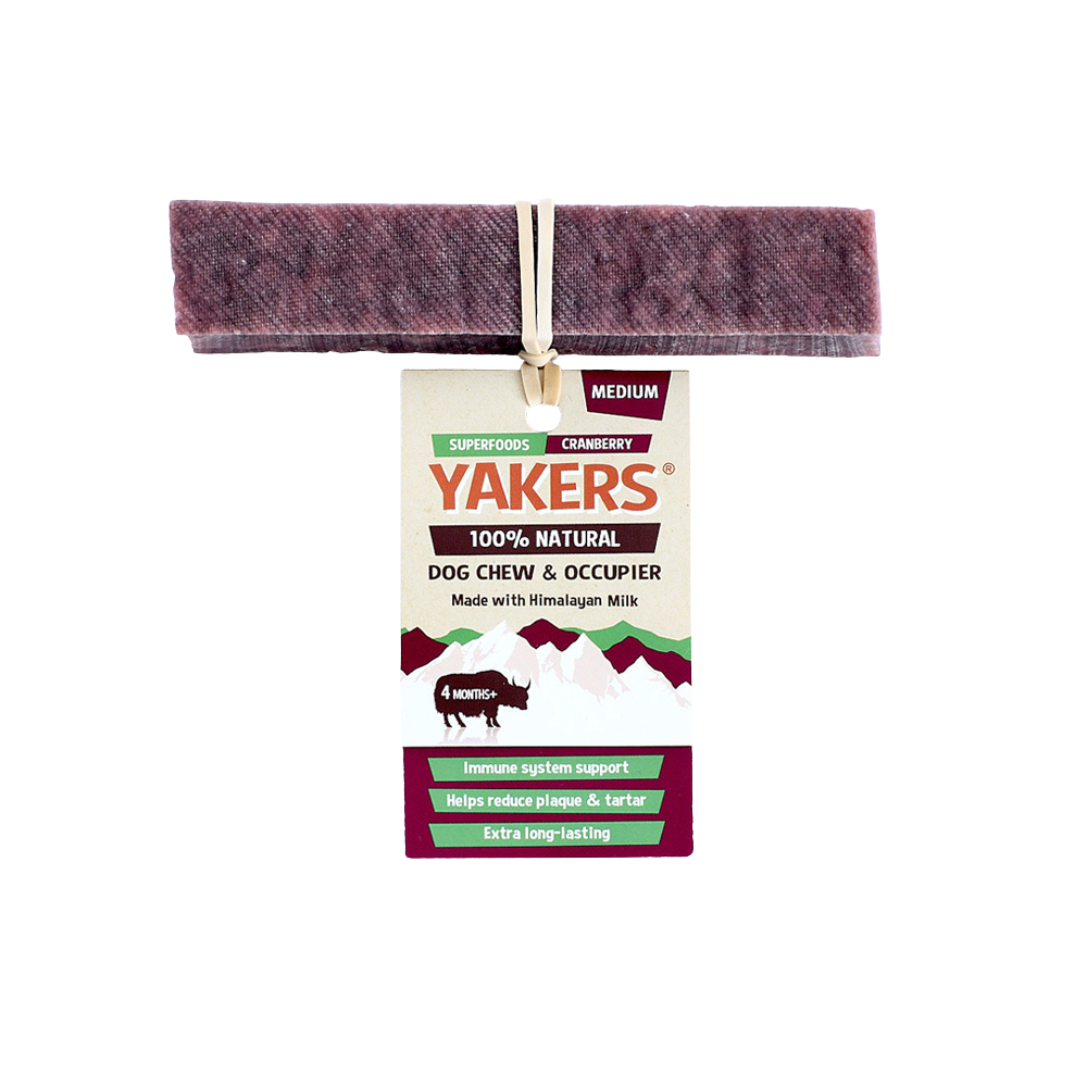Yakers Dog Chew Cranberry Medium