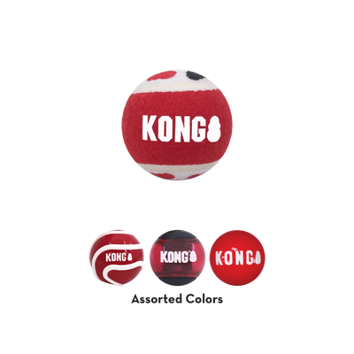 KONG Signature Balls 4-Pk Assorted Md