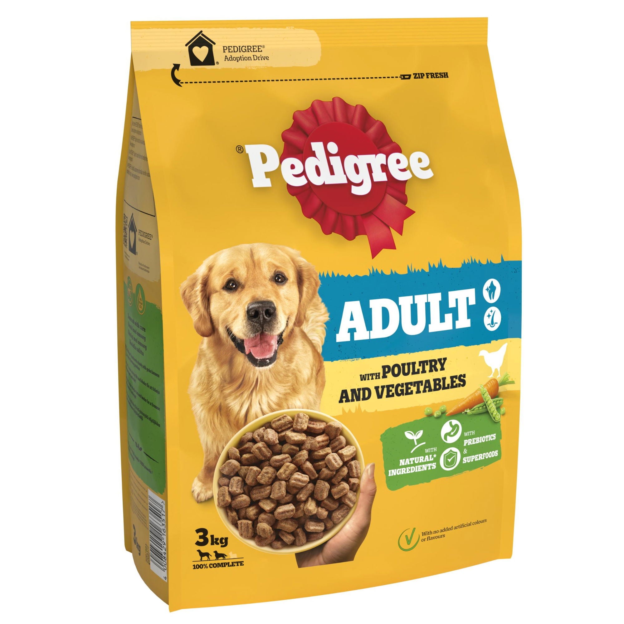 PEDIGREE COMPLETE Adult Dry Dog Food Poultry and Vegetables 3kg